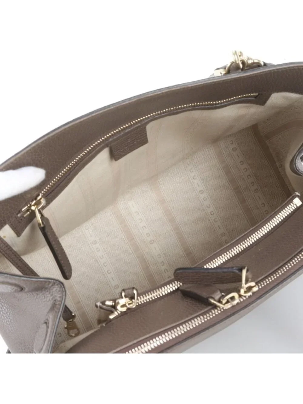Gucci Leather 2-Way Shoulder Bag Crossbody Hand Tote Brown